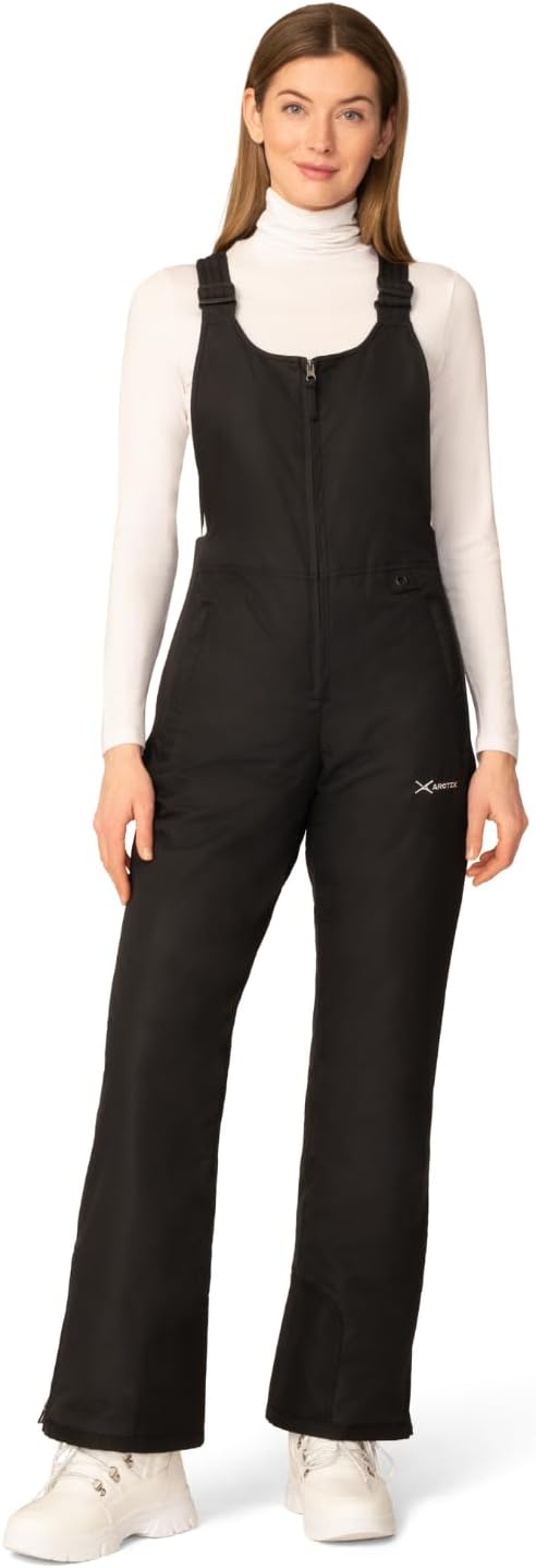 Arctix Women's Essential Insulated Ski Bibs, Water Resistant Snow Pants for Skiing & Snowboarding