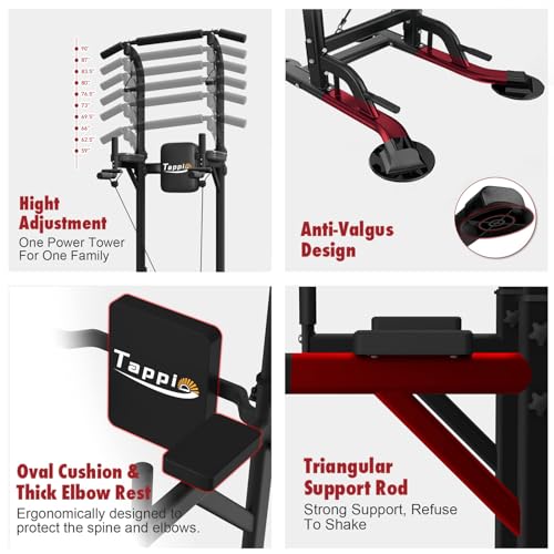 Tappio Power Tower Pull Up Bar for Home Gym, Multi Functional Pull Up Bar Stand Dip Bar Station, Adjustable Height Workout...