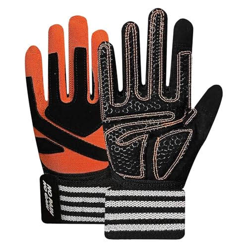 FINGER TEN Weightlifting Workout Gloves Full Half Finger with Wrist Strap Support, Padded Grip for Weight Lifting Gym Fitn...