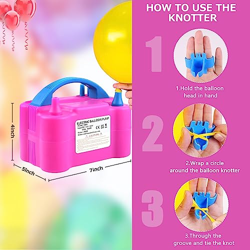 QIPUMP Balloon Pump Electric,110V 600W Balloon Blower Inflator Dual Nozzle Air Pump Balloons Inflator for Decoration, Part...