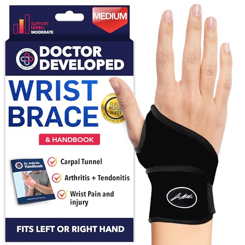 Doctor Developed Wrist Brace, Wrist Wraps for Carpal Tunnel Arthritis, Tendonitis, Hand Support, Ideal for Fitness, Weight...