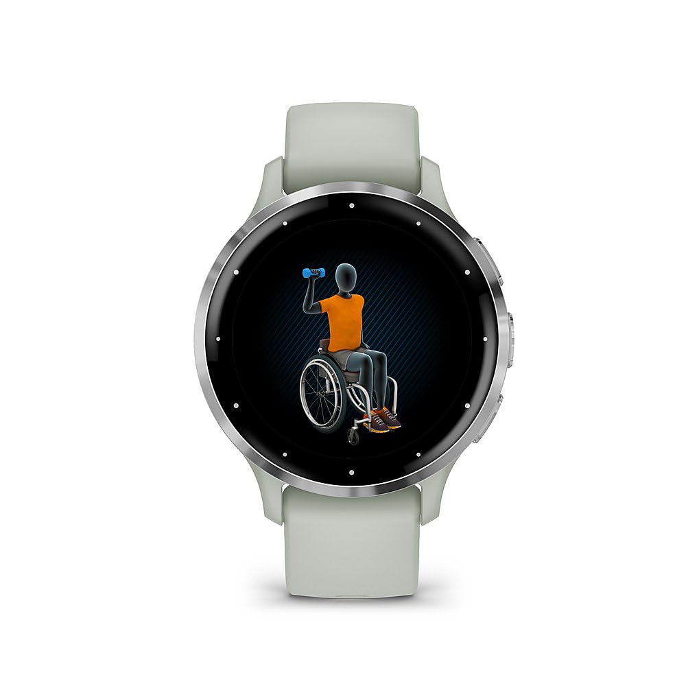 Garmin 010-N2784-01 Venu 3 Health and Fitness GPS Smartwatch Slate Bezel/Black Band (45mm) Refurbished Bundle with 2 YR CPS Enhanced Protection Pack