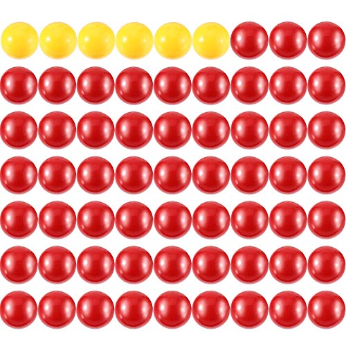 Gejoy 63 Pieces Game Replacement Marbles 3 Set Game Replacement Balls Compatible with Hungry Hippos, 57 Red and 6 Yellow B...