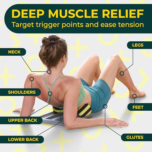 Deep Recovery Yoga Deep Tissue Massage Ball Set, Firm Density – 4-Inch Myofascial Release Balls for Feet, Back, Neck, Legs...