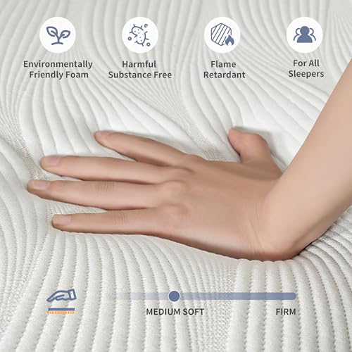 ESHINE Adjustable Bed Frame + 14 inch Hybrid Matt, Lumbar Support, Head-Pillow-Tillt, Smart App Control, Wireless Remote, ...