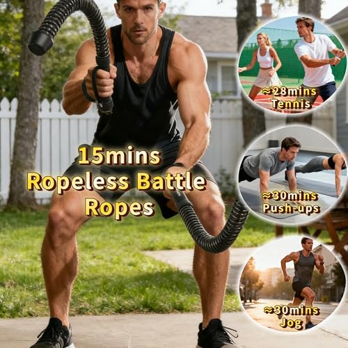 Ropeless Battle Ropes for Home Gym-Portable Cordless Training Rope Fitness Equipment for Men & Women,Weighted Workout Rope...