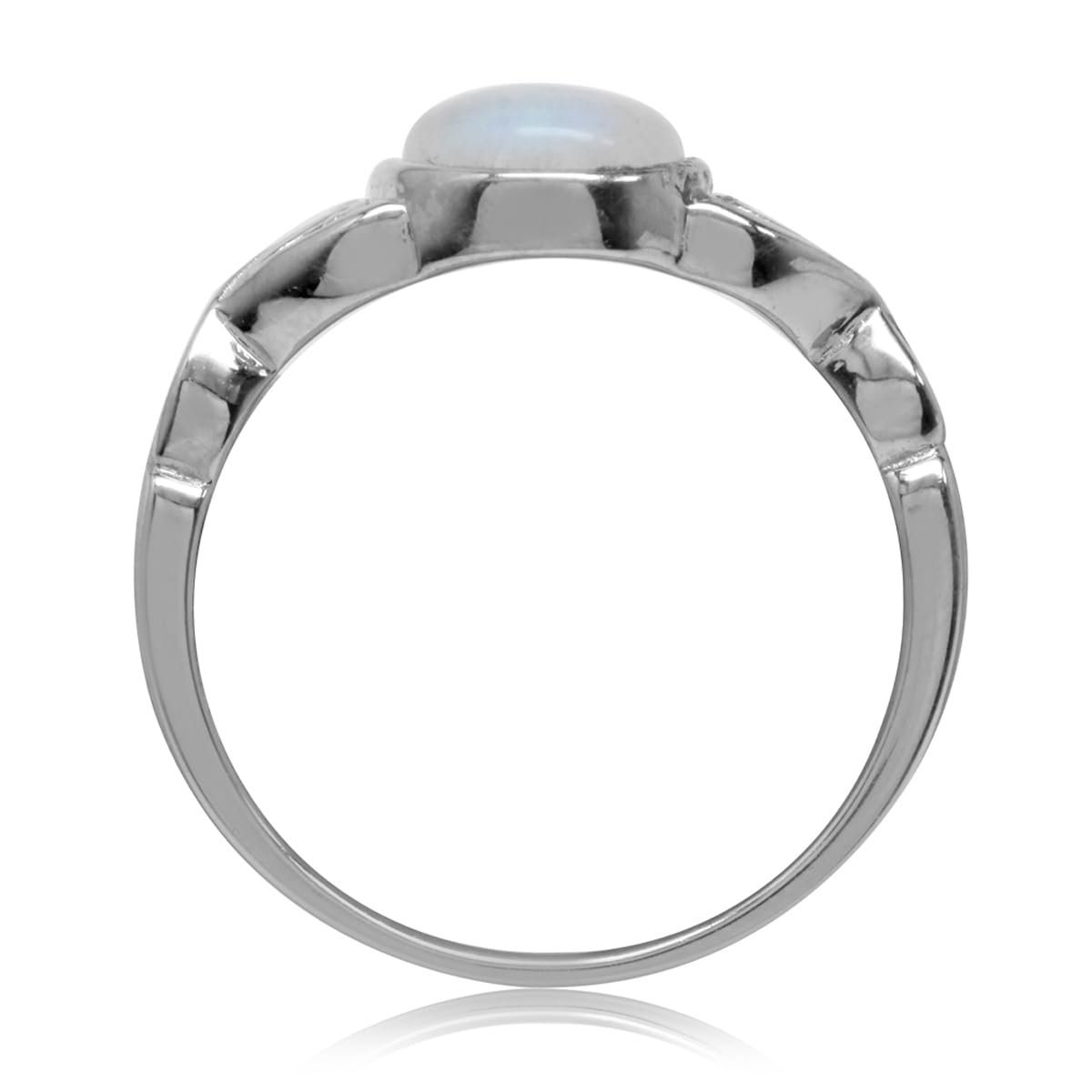 Silvershake 7mm Natural Moonstone 925 Sterling Silver Victorian Style Solitaire Ring Size 12.5