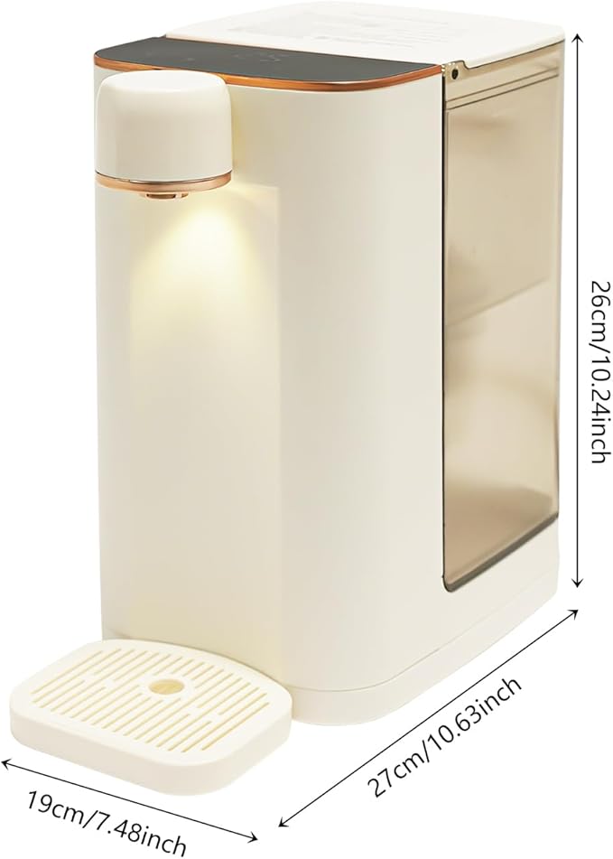 Instant Hot Water Dispenser, Countertop Water Boiler & Warmer for Tea Coffee, 3L Water Tan, with 5 Temperatures & 3 Water Outputs Child Locks Night Lights, 3s Quick Heating