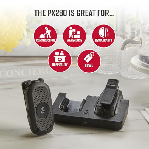 Cobra PX280 Compact Portable FRS Two-Way Radios - IP54 Certified Durability, Dock Charging, 12-Hour Battery Life, Compact ...