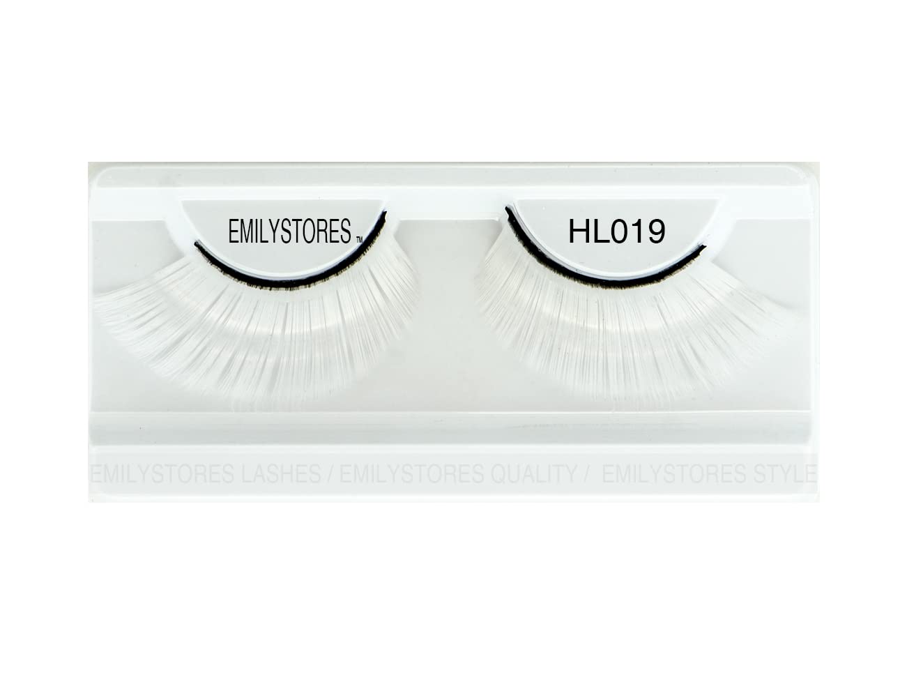 EMILYSTORES White Halloween Lashes for Women Cosplay Fancy Ball Costume Faux Eyelashes 1 Pair, Wihte Color