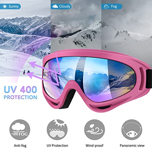 Vatefery 4-Pack Ski Goggles Snow Goggles for Men Women Kids Youth Adults Boys Girls,Snowboard Motorcycle goggles ATV Glasses