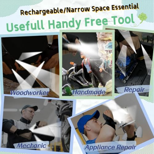 HikooLSS Waterproof Rechargeable LED Flashlight Gloves, Adjustable Strap, One Size Fit All, Black