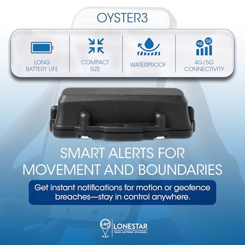 Lonestar Tracking Oyster3 Hidden GPS Tracker – 4G & 5G Waterproof Vehicle & Trailer Tracker – Anti-Theft Car, Long Battery...