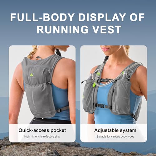 N NEVO RHINO Running Vest, Lightweight Hydration Vest, Insulated Water Backpack with 1.5L Water Bladder for Hiking, Trail,...