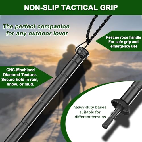 Survival Hiking Stick (8-Section Design), Modular Survival Walking Stick with 8-in-1 Essential Tools, Collapsible Survival...