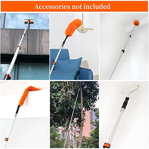 Buyplus 26ft Reach, 5 to 20ft Telescoping Pole, Paint Roller Extension Pole, Multi-Purpose Extendable Pole, Lightweight St...