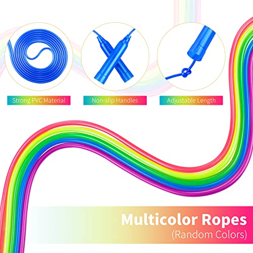 Aneco 30 Pack Kids Jump Rope Set 7.3 Feet Outdoor Jump Ropes Colorful Kids Jumping Ropes Great Sports Activities Birthday ...