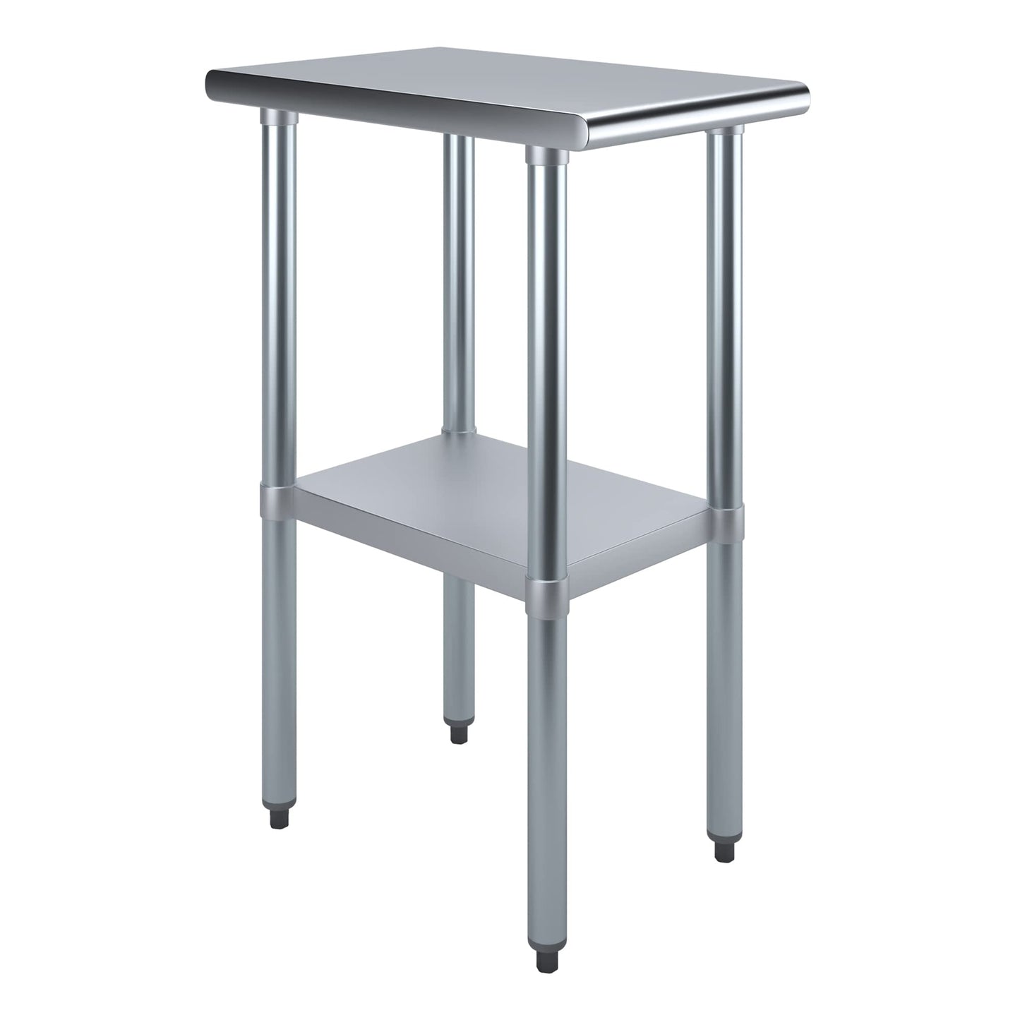 AmGood 24 in. x 15 in. Stainless Steel Work Table with Wheels | Metal Kitchen Food Prep Table | NSF
