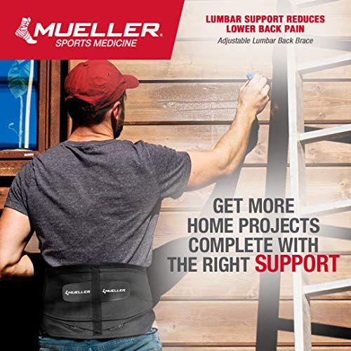 MUELLER Sports Medicine Adjustable Lumbar Back Brace with Removable Pad, Back Pain Relief Support for Men and Women, Ideal...