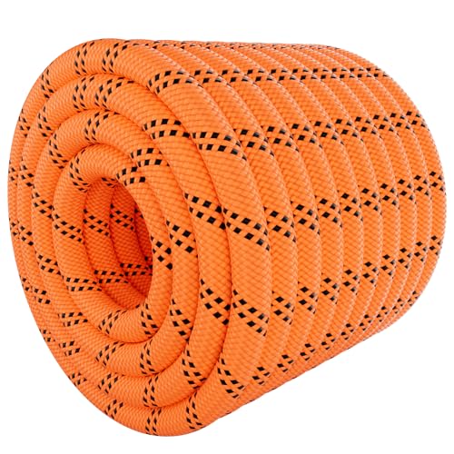 X XBEN Braided Polyester Arborist Rope 3/8 inch X 120ft, 48 Strands, 3430 LBS Breaking Strength Outdoor Rope, Arborist Rig...