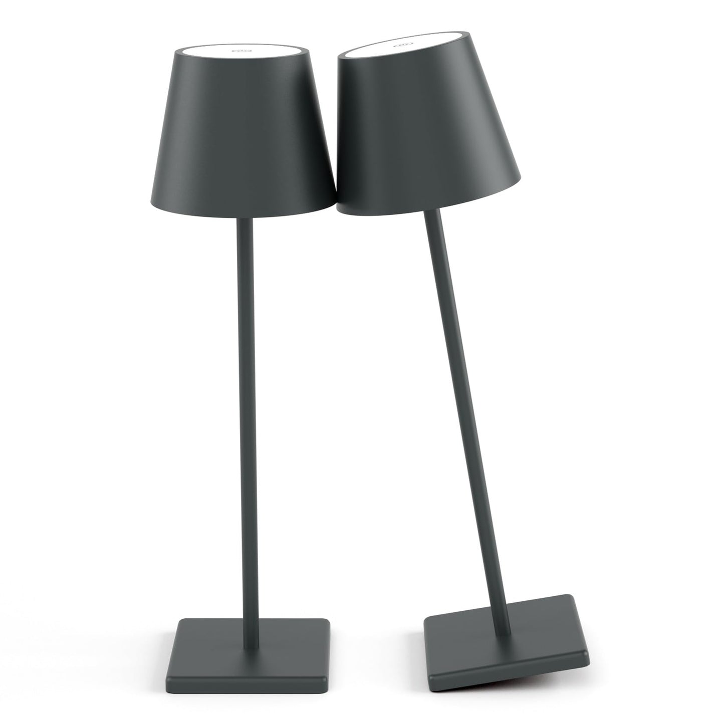 Aoceley LED Cordless Table Lamp, 2-Pack, Rechargeable 5500mAh, Stepless Dimming, IP54 Waterproof, Anthracite, Model HT-010