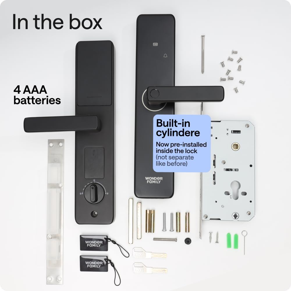 WiFi Smart Door Lock with Camera - European DIN Standard (Not U.S ANSI Compatible) – Keyless Mortise Lock Set with Fingerprint, Keypad, RFID & App – Pro Installation