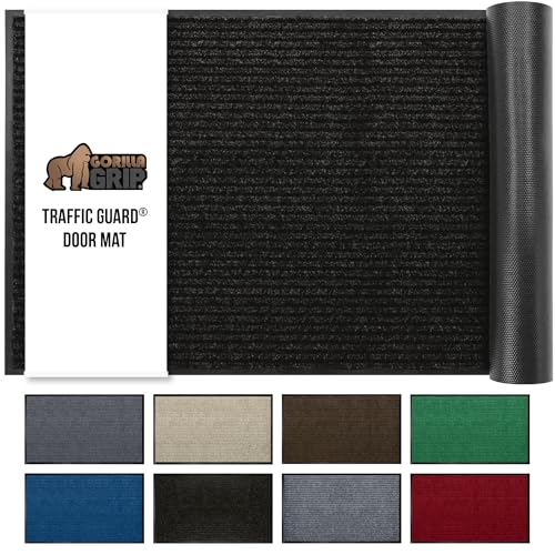 GORILLA GRIP Waterproof Traffic Guard Door Mat, Heavy Duty Entryway Mats, Strong Backing Commercial Utility Rugs for Offic...