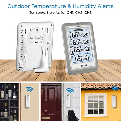 Indoor Outdoor Thermometer Wireless, 4.5 Inch Display Digital Hygrometer Thermometer Temperature Humidity Monitor with 330...