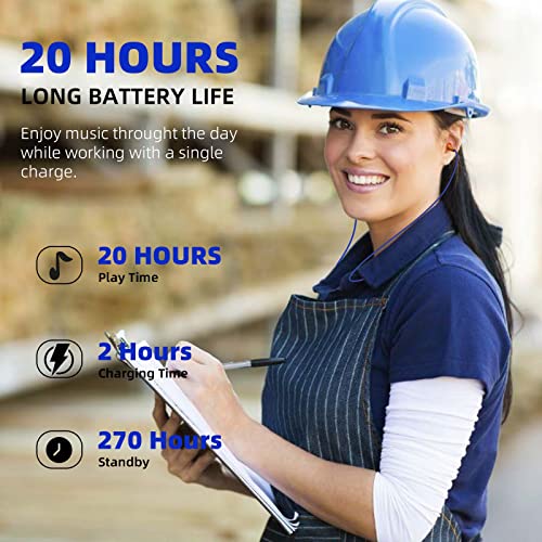 Cuzabe Ear Plugs Bluetooth Headphones for Work, Neckband Wireless Earbuds, Noise Reduction in-Ear Earphones with Mic and C...