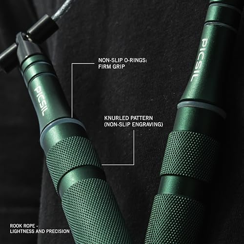 PICSIL - Rook Skipping Rope | Aluminium Handle & PVC Coated Steel Cable | Ideal for Cross-training & Boxing | Double Under...