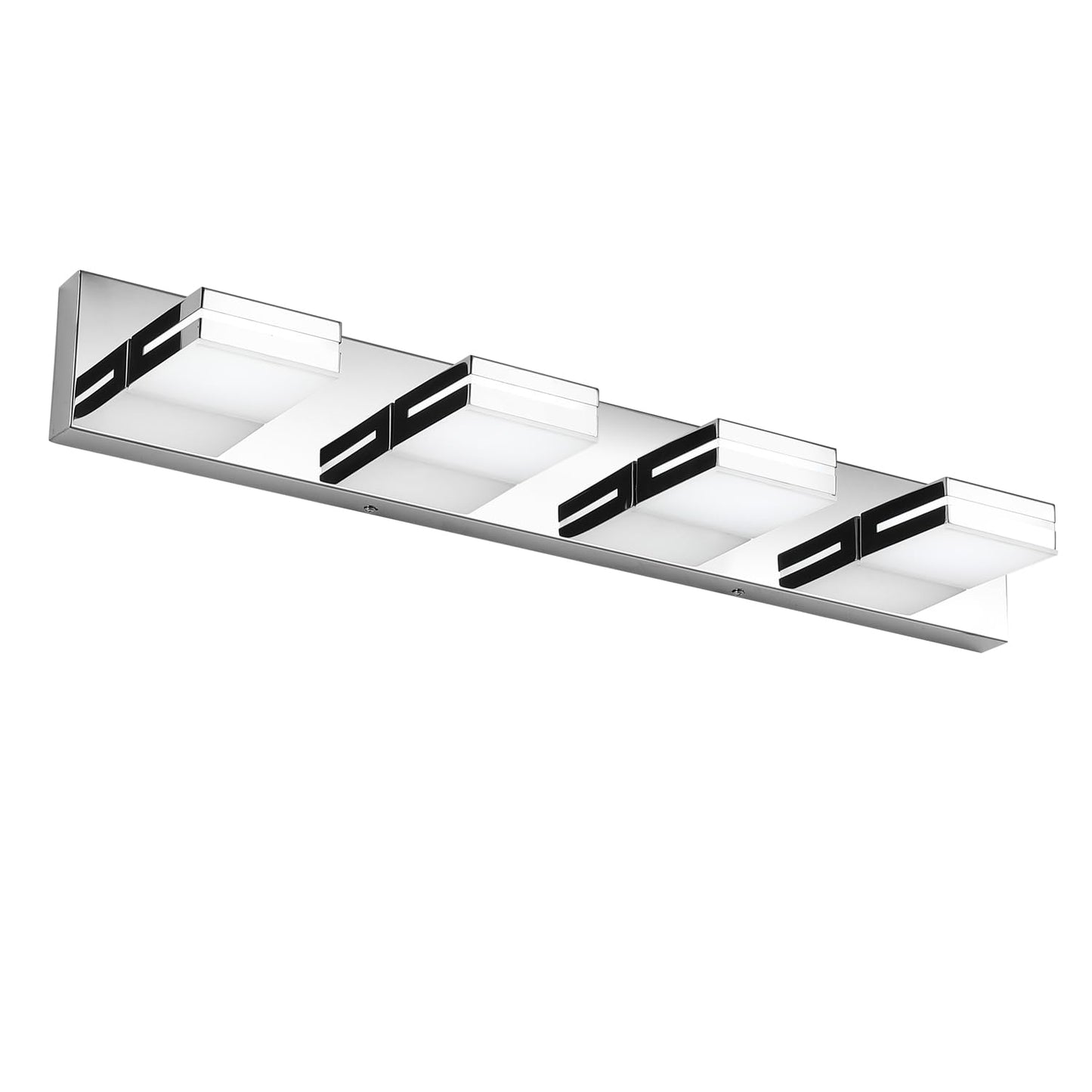SineRise LED Bathroom Vanity Light Fixture, 4-Light, 30-Inch, Dimmable, Acrylic, Chrome Finish, Model H0001-19