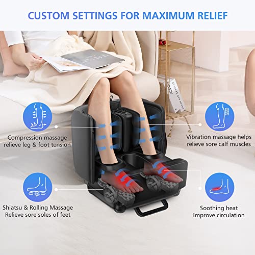 COMFIER 2 in 1 FSA Foot Massager Machine, HSA Shiatsu Foot and Calf Massager with Heat,Kneading,Vibration,Compression Mass...