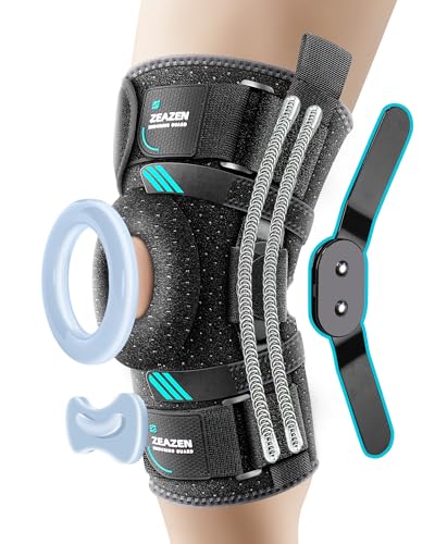 ZEAZEN Hinged Knee Brace with Dual Hinges & Patella Compression Pads – Strong Knee Support for ACL, MCL, Meniscus, Joint S...