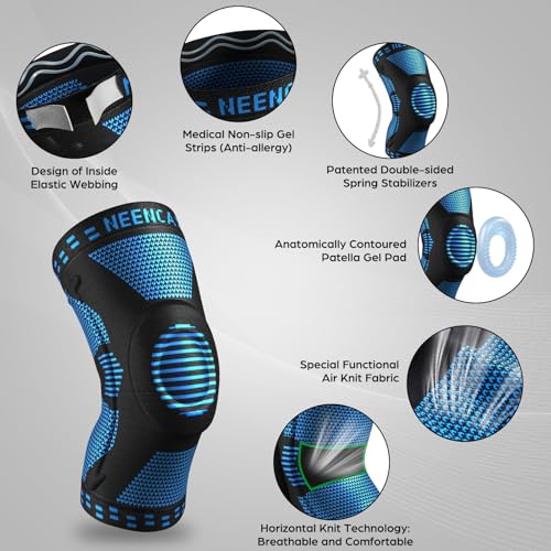 NEENCA Professional Knee Brace for Pain Relief, Medical Knee Support with Patella Pad & Side Stabilizers, Compression Knee...