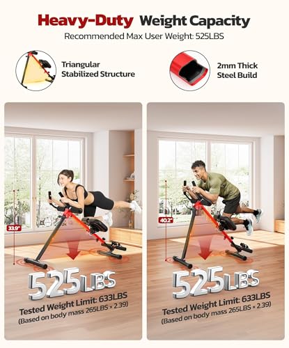 Yoleo 2 in 1 Ab & Rowing Machines for Home, Foldable Ab Workout Equipment, Ab Trainer Machine for Stomach Workout, Ab Crun...