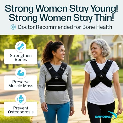 EMPOWER Weighted Vest for Women with Reflective Strips – Adjustable 4-10lbs (4 in1) or Adjustable10-16lbs (4 in 1), Streng...