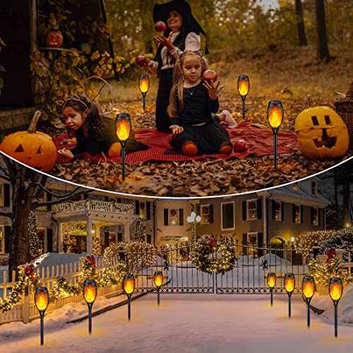 IkeeRuic Solar Lights Outdoor, Solar Torch Light with Flickering Flame for Outdoor Decor, Solar Garden Lights, Waterproof ...