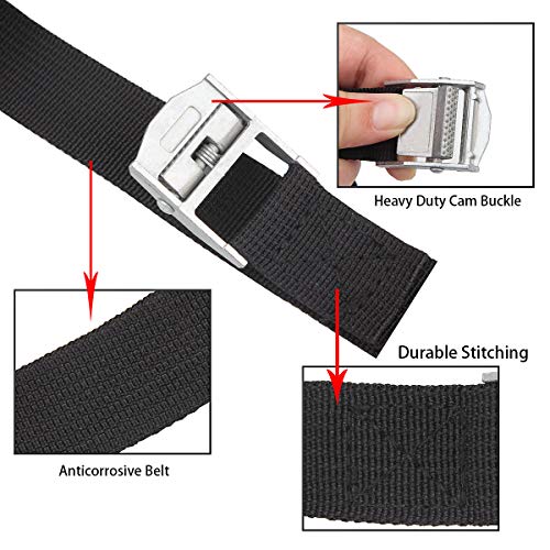 10 Pack Lashing Straps 16ft x 1" Tie Down Straps Cam Buckle Straps Heavy Duty Secure Straps up to 600 lbs for Kayak, Carg...