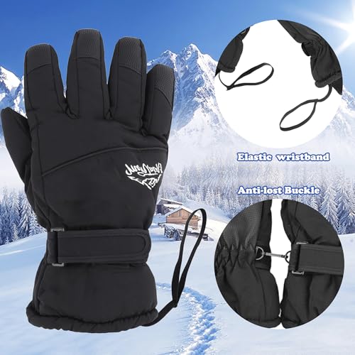 Bawnhaw Winter Warm Gloves Men Women Cold Weather Water-Repellent Windproof Touchscreen Anti-Slip Snowboard Snow Ski Gloves