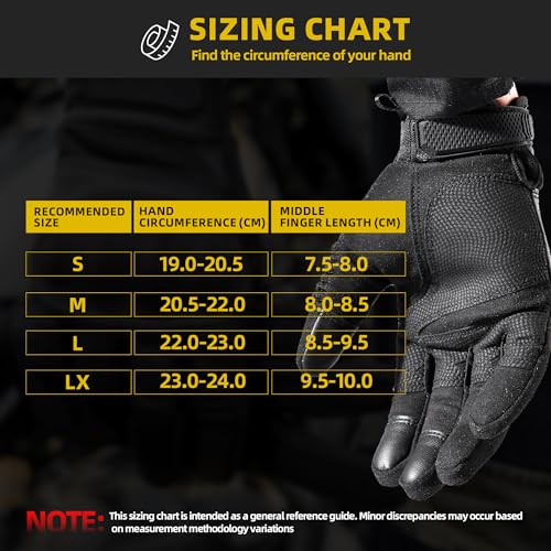 AXBXCX Motorcycle Gloves for Men - Ultimate Protection, Touchscreen Capable, Durable for Outdoor
