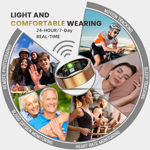 Smart Ring For Women Men, Health Tracker with Heart Rate/Blood Oxygen/Blood Pressure/Sleep Monitoring/Step Counting, IP68 ...