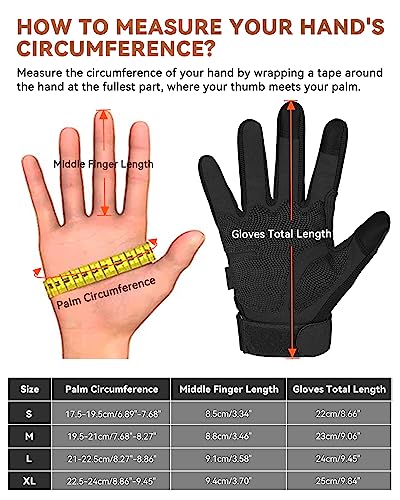 KUMGIM Tactical Gloves for Men, Motorcycle Military Combat Gloves Black Airsoft Gloves Touchscreen for Airsoft Outdoor Hun...