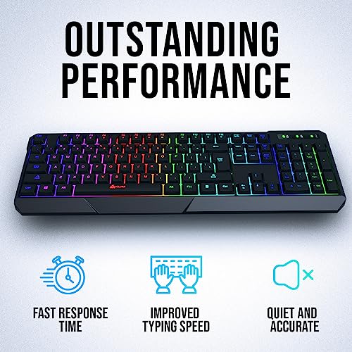 KLIM Chroma Wireless Keyboard – RGB Backlit Gaming, Rechargeable Battery, PC Keyboard, Durable & Water-Resistant, Compatib...