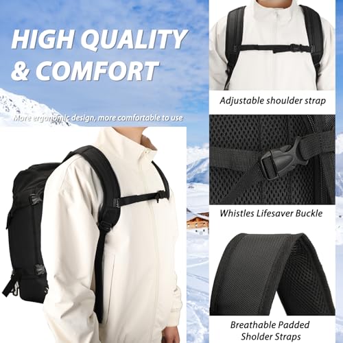 Goloni 50L Ski Boot Bag with Rubberized Exterior/Waterproof Bottom for Skis, Snowboard, Ski Helmet, Accessories