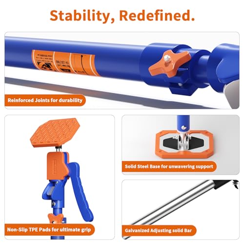 Britevo 4PK Adjustable Telescopic Support Pole, 54-115 inch Cabinet Jack, Heavy Duty 3rd Hand Support System, 154lbs Load-...