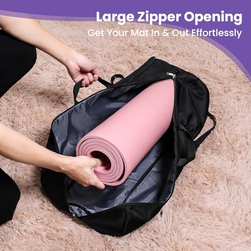 Voolra Yoga Mat Bag Backpack for Women and Men with Multi-Pockets for Mats Blocks and Accessories, Waterproof Yoga Mat Car...