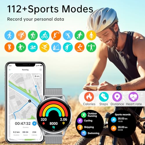 Smart Watch for Men Women Fitness: Waterproof Make/Answer Call Smart Watches for Men Digital Mens Watches Running Step Tra...