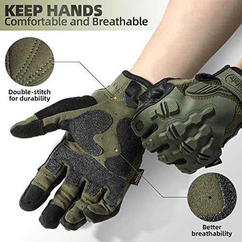 ZUNE LOTOO Touchscreen Tactical Gloves Men with Kevlar-Lined & TPR Impact Protection for Motorcycle Paintball Airsoft Rang...