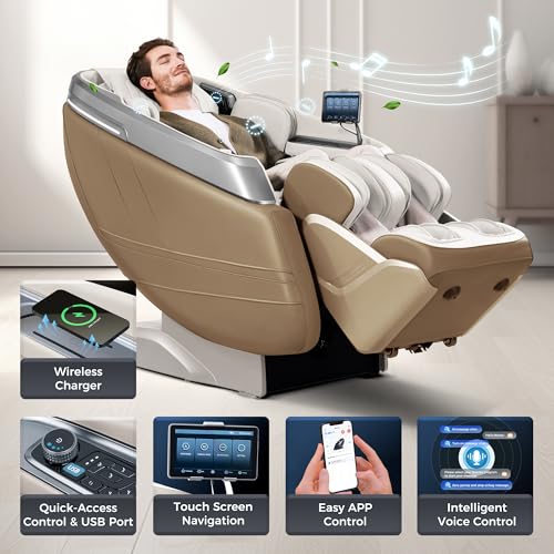 iBooMas P03 4D Zero Gravity Massage Chair,APP Control Massage Chairs Full Body with SL Track,Touch Screen Navigation,Yoga ...