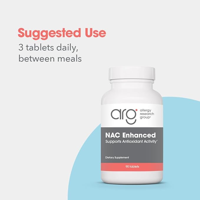 Allergy Research Group NAC Enhanced Supplement - N-Acetyl-L-Cysteine, Glutathione Precursor, Supports Immune Function, Mucus Clearance - 90 Count